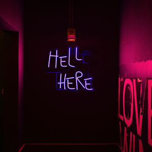 hello there hell here neon sign