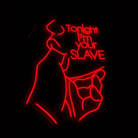 tonight i'm your slave neon sign,custom suck finger led sign