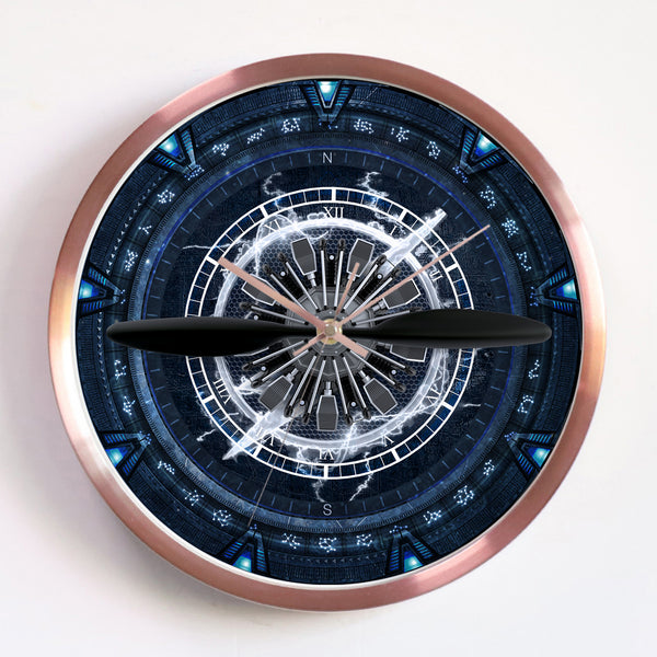 automatic aircraft propeller led neon wall clock