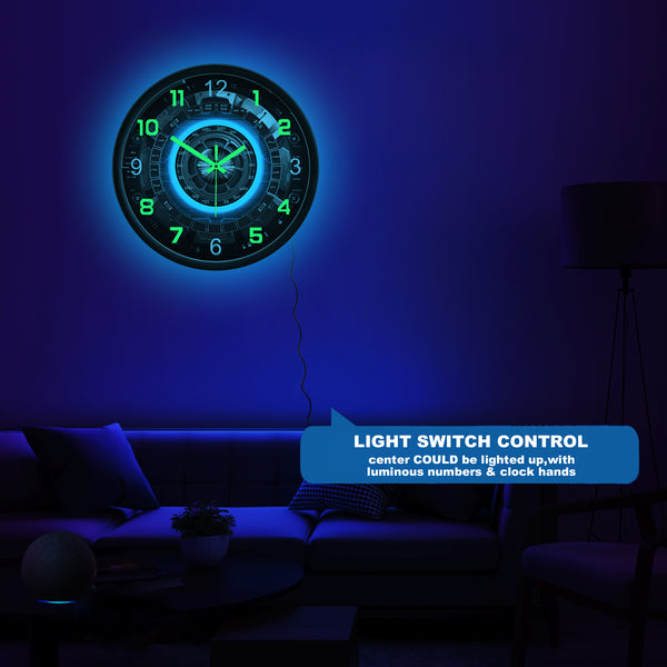 custom AI HUD led neon wall clock for kitchen