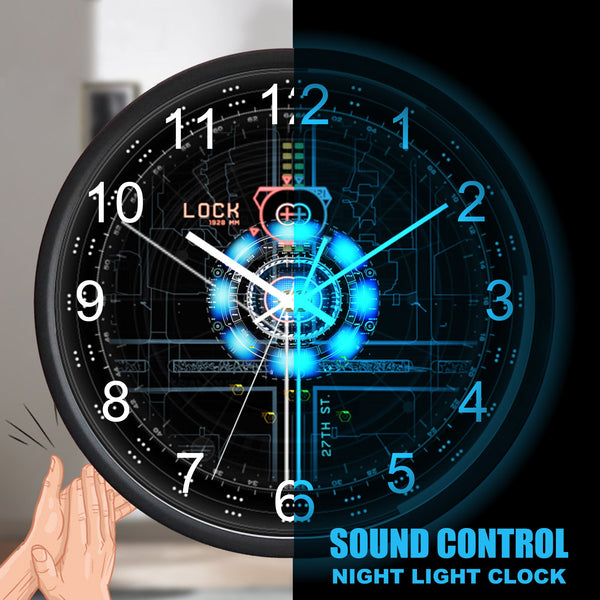 sound control aviation wall clock,plane altimeter led clock